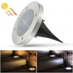 Waterproof Solar Powered 4-LED Underground Light Lawn Lamp Garden Lamp