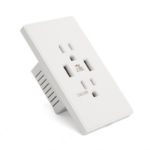 AC 125V 15A Electric Dual US Plug Wall Power Outlets with Dual USB Ports