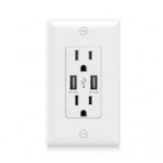 AIAWISS High Speed US 15A Wall Outlet Plate with Dual USB 2.4A Wall Charger