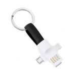 3 in 1 Keychain Design Magnet USB Charging Cable – Random Color