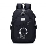 Luminous Casual Backpack Laptop Bag with USB Charging Port