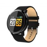 Q8 Color Screen Smart Bracelet Bluetooth Fitness Tracker Bracelet with Leather Band