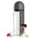 600ml Water Bottle Daily Pill Storage Organizer Box Anti-leak Drinkware