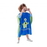 Green Monster Pattern Cotton Bath Hooded Towel Spa Pool Beach Towels for Kids