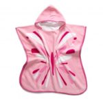 Pink Butterfly Pattern Cotton Bath Hooded Towel Spa Pool Beach Towels for Kids