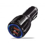 Smart QC3.0 Dual USB Ports Car Charger for Mobile Phone