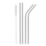Stainless Steel Metal Reusable Drinking Straws with Cleaning Brush