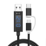 2 in 1 Type-C/Micro USB Charging Data Sync Cable with Current Voltage LED Display