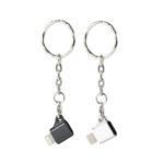 2pcs 8 Pin Male to Micro USB Female Adapter Converter with Keychain – Random Color
