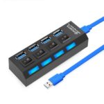 4 Ports USB 3.0 5Gbps High Speed Hub Adapter with Independent Switch