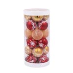 24pcs/Pack Color Painted Hanging Ball Ornaments for Christmas Decoration