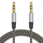 2PCs 1m Nylon Braided 3.5mm Male to 3.5mm Male Aux Audio Cable – Random Color