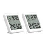 2Pcs Multifunction Automatic Electronic Temperature and Humidity Monitor Clock with 3.2” Large Screen