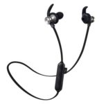 3 Pairs XT-22 Magnetic Bluetooth Earphones Sweatproof Stereo Earbuds with TF Card Slot – Black