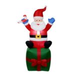 180cm Inflatable Santa Claus on Gift Box Christmas Decor – US/EU Plug