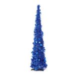 1.5m Collapsible Pop Up Christmas Tree Tinsel Xmas Tree Party Decoration