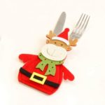 12 PCs Xams Kitchen Cutlery Set Santa Claus Snowman Elk Bear Knife Fork Pocket Party Table Decor