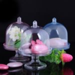 12Pcs/Pack Clear Plastic Tray Shape Mini Candy Box Cake Stand Display