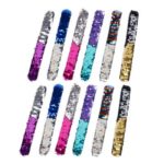 12Pcs/Pack Colorful Sequins Design Slap Bracelet for Kids – Random Color