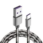 100cm 5A Nylon Braided USB Type-C Charging & Data Sync Cable – Space Gray