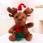 20cm Cute Elk Stuffed Plush Toy Christmas Ornament with Music