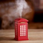 300ml Vintage Telephone Booth Shape Air Humidifier with Colorful Night Light