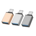 3PCs Type C Male to USB 3.0 Female OTG Converter Adapter – Random Color
