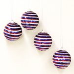 4pcs 5.5cm Christmas Sequin Ball Ornaments Home Decor – Purple