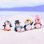 4PCs Cute Penguin Miniature Decorative Ornament