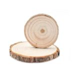 50PCs Natural Unfinished Wood Slices Discs for Coasters DIY Crafts Christmas Ornament