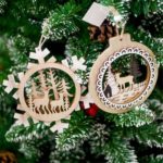6PCs Creative Wooden Christmas Tree Pendant Ornaments Christmas Decoration