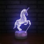 Creative Unicorn Pattern Color Changes LED Acrylic Night Light with Remote Control
