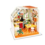 Cute DIY 3D Mini Kitchen Dollhouse Assemble Miniature Doll House