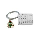 Stainless Steel Calendar Keychain Sika Deer Christmas Tree Keychain – Random Delivery