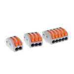 30PCs Spring Conductor Terminal Blocks Electric Cable Wire Connector PCT-212/ PCT-213/ PCT-215 Holes