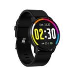 Makibes Q20 Smartwatch Blood Pressure Monitor 1.22 Inch IPS Screen IP67 Water Resistant Heart Rate Sleep Tracker Silicon Strap – Black