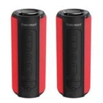 [2 Packs] Tronsmart Element T6 Plus Portable Bluetooth 5.0 Speaker with 40W Max Output, Deep Bass, IPX6 Waterproof, TWS – Red