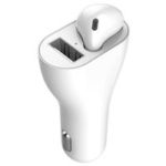 New 
                        
                            2 in 1 Single Bluetooth earphone and Car Charger Handsfree Call 3.1A USB Fast Charger Port