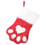 New 
                        
                            Dog Claw Shape Christmas Stocking Decorative Hanging Gift Candy Bags – Red