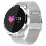 New 
                        
                            Makibes Q8 Smart Watch 1.0 Inch Round TFT Screen IP67 Heart Rate Blood Pressure Sleep Monitor Fitness Tracker Metal Strap – Silver