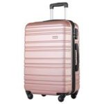 New 
                        
                            Merax Super Lightweight Hard Shell 4 Wheels Travel Trolley Suitcase 20 Inch – Rose