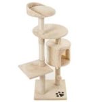 New 
                        
                            PURLOVE 3 Tier Kitten Cat Tree With Scratching Post Cat Climbing Tower Activity Centre Cat Scratcher Furniture – Beige
