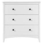 New 
                        
                            Large Cabinet of 3 Drawers Storage Unit Wood Anti-Bowing Supports 80x41x84cm- White