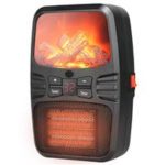 New 
                        
                            Flame Heater Mini Portable Instant-heating Heater 1000W Remote Control EU Plug – Black