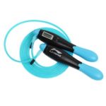 New 
                        
                            LI-NING Counting Electronic Skipping Rope 2.8m Length Adjustable HD Display Durable Wire Rope Double Button ABS Non-slip Handle Four Modes – Blue