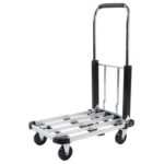 New 
                        
                            2040H Folding Four-Wheel Flatbed Cart 330lbs Capacity Portable Cart – Silver