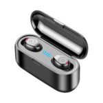 New 
                        
                            F9 True Wireless Bluetooth V5.0 Earphones HD Binaural Call Use Independently 150 Hours Standby Time 2000mAh Charging Case – Black