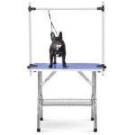 New 
                        
                            36″ Foldable Dog Grooming Table Heavy Duty Stainless Steel With Adjustable Arm for Pet – Blue
