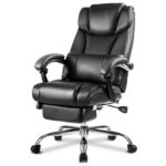 New 
                        
                            PU Leather Adjustable Ergonomic Office Chair with Cushion and Footrest Support Computer Desk Chair – Black