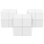 New 3PCS TENDA MW6 Mesh 2.4GHz + 5GHz WiFi Router Through-Wall Full Coverage Smart QoS AC1200 Dual Frequency Support MU-MIMO Technology APP Control – White